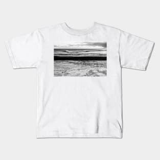 Frozen Beach, Iceland B&W Kids T-Shirt